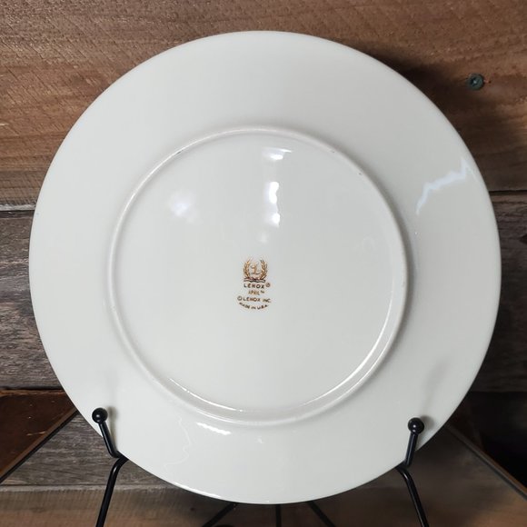 Lenox April Salad Plate - 1980's Pastel Flowers with Platinum Rim - Picture 3 of 5